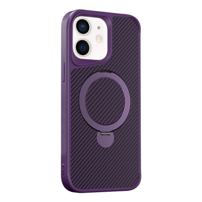 Husa MagStand - iPhone 16e, MagCase Ring, Carbon, Purple