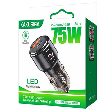 Incarcator Auto Kaku KSC-1178, PD75W, 1xUSB-C, 1xUSB-A, LED Power - Negru