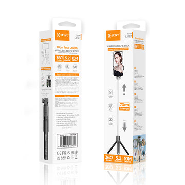 Stick X-Start LY127, Selfie Stick, pentru Telefon, Brat Telescopic, Tripods, 70cm, Multifunction - Negru