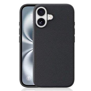 Husa Woven pentru iPhone 16, MagCase, TechWoven Piele, Soft Craft - Negru