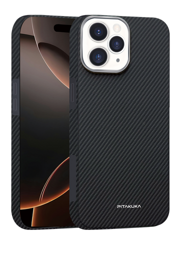 Husa Aramid PTK pentru iPhone 16 Pro Max, Kevlar Fiber, cu MagSafe - Woven negru