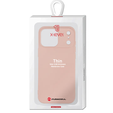 Husa X-Level Thin pentru iPhone 17 Pro Max, Thin Series, SoftTouch - Roz
