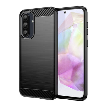 Husa Brush pentru Samsung A27, TPU, Metall Look - Negru