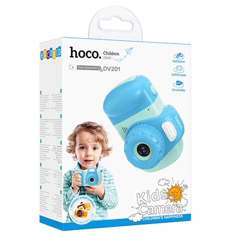 Hoco (DV201) - Camera Foto/Video pentru copii, 32MP, Play & Fun, baterie incorporata, Blue