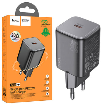 Incarcator Retea Hoco N40, 20W, 1xUSB-C, PD - Negru