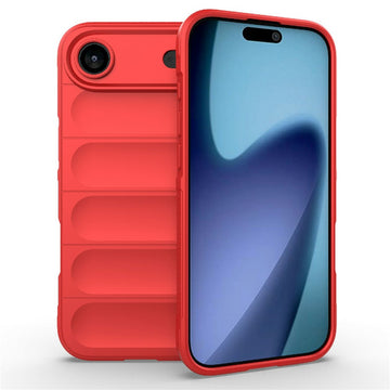 Husa Wave pentru iPhone 17 Air, Grip Microfiber, ShockProof - Rosu