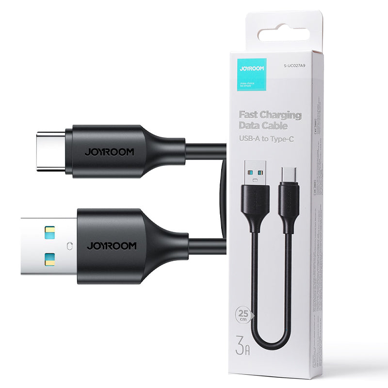 Joyroom (S-A9) - Cablu Date si Incarcare, USB-A la USB-C, 3A, Fast, LongLasting, 25cm, Black