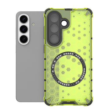 Husa HoneyComb pentru Samsung S26, cu Extra Protectie Colturi, cu MagSafe - Verde