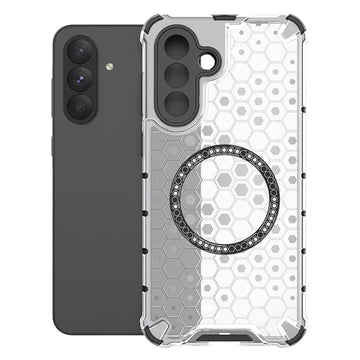Husa HoneyComb pentru Samsung A56, A36, Magnet MagCase, AntiDrop Corners - Alb