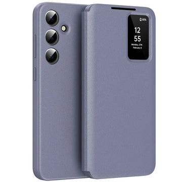 Husa Flip Smart pentru Samsung S25, Magnetic View, Wallet - Lila Grey