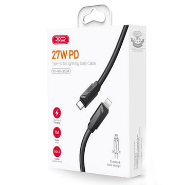 Cablu Date si Incarcare XO NB-Q233A, USB-C la Lightning, PD27W, QC3.0, 1m - Negru