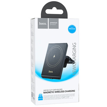 Suport Auto cu Incarcare Wireless Hoco HW19, Ventilatie, Fast Charging - Negru