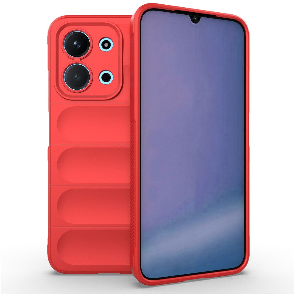 Husa Wave pentru Xiaomi Redmi 15C, Grip Anti-Shock, TPU - Rosu
