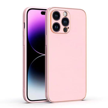 Husa Yolo pentru iPhone 15 Pro Max, Piele ecologica, TPU Edge - Roz