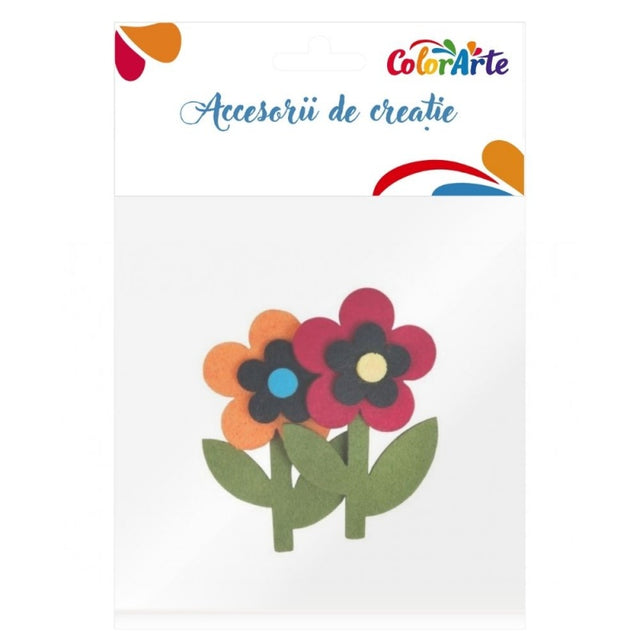 Accesorii creatie - floare fetru, set 2 buc, Colorarte