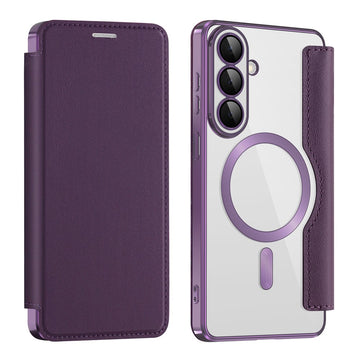 Husa MagFlip pentru Samsung S26, Magnet, RFID Protect, Piele, Chrome Edge - Mov