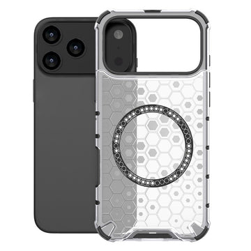 Husa HoneyComb pentru iPhone 17 Pro Max, cu Extra Protectie Colturi, cu MagSafe - Alb