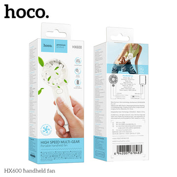 Cooler Hoco HX600, Portabil de Mana, 1200mAh, 3 Trepte - Alb