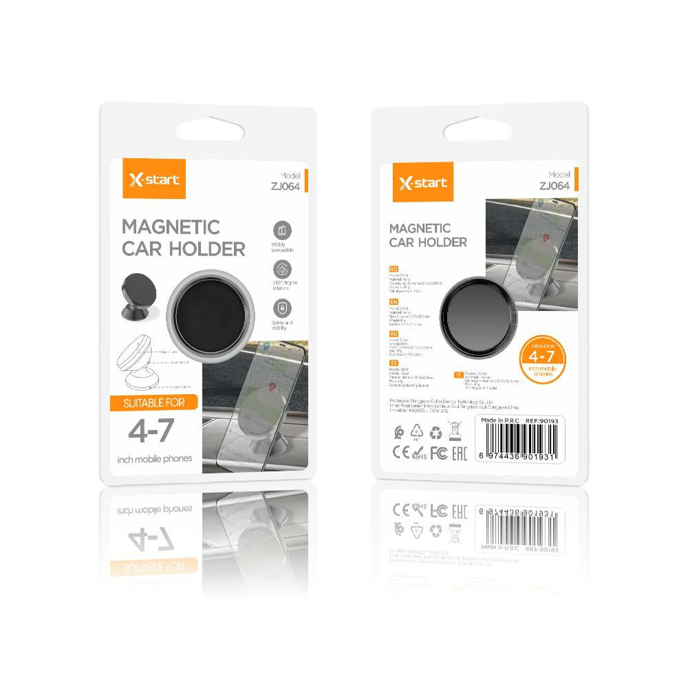 X-Start (ZJ064) - Suport Auto, montaj Bord/Parbriz, 360°, flexibil, Black