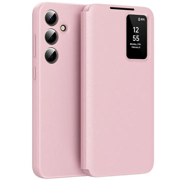 Husa Flip Smart pentru Samsung S25, Magnetic View, Wallet - Roz Pink