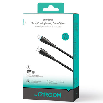 Cablu Date si Incarcare Joyroom SA32-CL3, USB-C la Lightning, PD30W, QC3.0, SuperFast, 1m - Negru