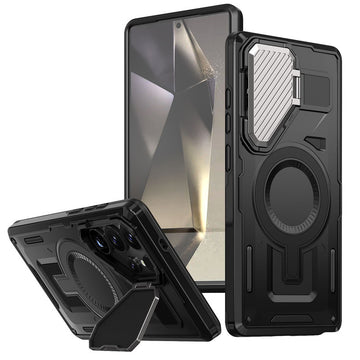 Husa UrbanMag pentru Samsung S24 Ultra, Hybrid, Armor MagCase, CamBracket - Negru