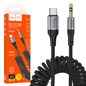 Cablu Date si Incarcare Hoco UPA33B, USB-C la Jack 3.5mm, 1m - Negru