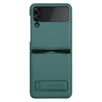 Husa Nillkin pentru Samsung Z Flip 4, Qin Piele, PC Piele - Deep verde