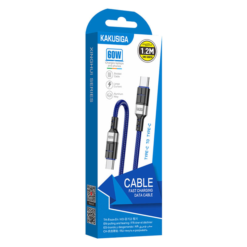 Kaku (KSC-696) - Cablu Date si Incarcare, USB-C, PD60W, QC3.0, 1.2m, Blue