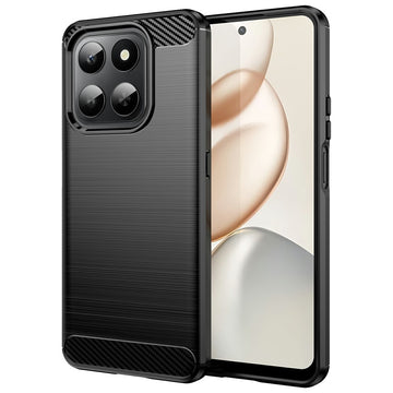 Husa Brush pentru Honor 400 Smart/X7D, TPU, Metall Look - Negru