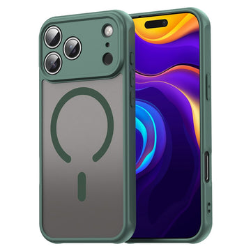 Husa MagFrost Pro pentru iPhone 17 Pro Max, Matte MagSafe, Frosted Frame - Verde