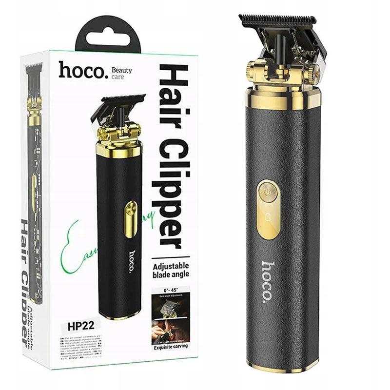 Hoco (HP22) - Aparat de tuns, Hair CliPhoneper, Portabil, 600mAh, 7000RPM, 4 distantiere, Retro, Black