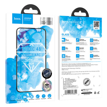 Folie Clear Hoco A34 pentru iPhone 16 Pro, DustPoof - Contur negru