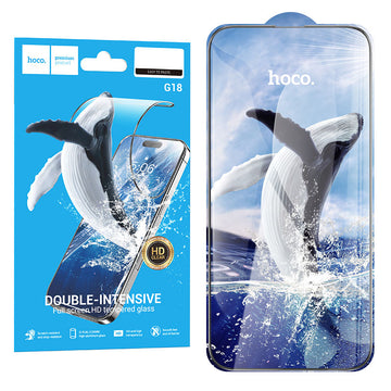 Folie Clear Hoco G18 pentru iPhone 16 Pro Max, ArcEdge, AntiDust - Rama neagra