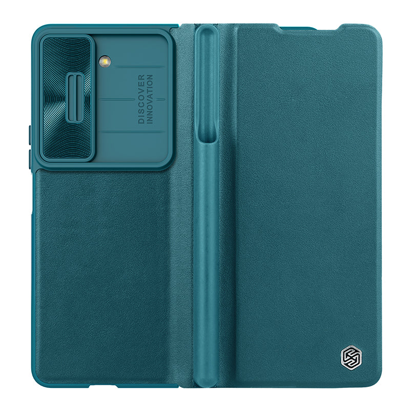 Husa Nillkin, pentru Samsung Z Fold5, Qin Leather, PC Leather | Green