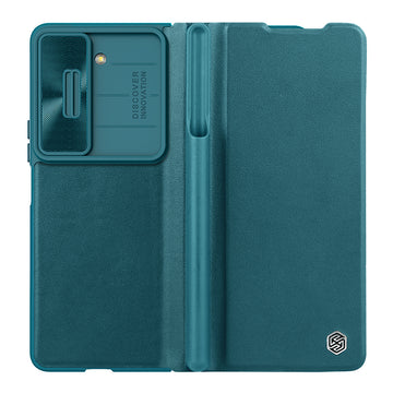 Husa Nillkin pentru Samsung Z Fold5, Qin Piele - Pc leather | verde