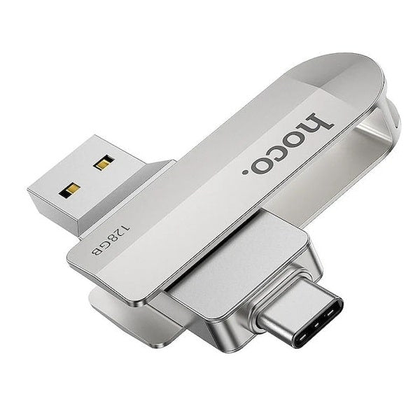 Stick Hoco UD10, Memory Stick, 128GB, Dual USB-C + USB-A 3.0, High Speed, Flash Drive - Ar