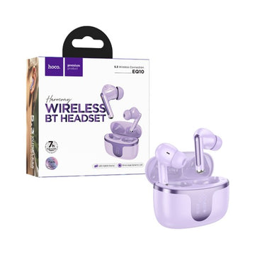 Casti Wireless Hoco EQ10, Ear Buds, BT 5.3, 180h StandBy, 300mAh, Power LED, Harmony - Mov