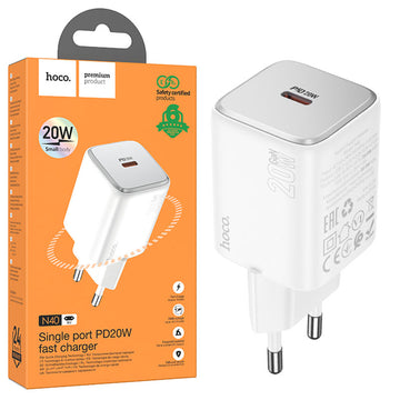 Incarcator Retea Hoco N40, 20W, 1xUSB-C, PD - Alb