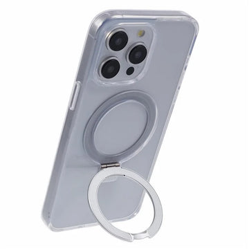 Husa Mike'S pentru iPhone 15 Pro, AntiDrop, cu MagSafe, Inel Stand - Gri / Alb