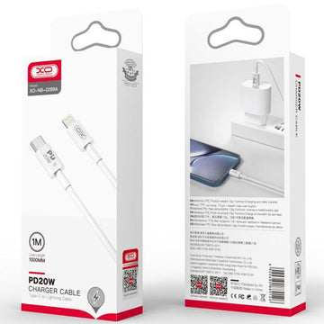 Cablu Date si Incarcare XO NB-Q189A, USB-C la Lightning, PD20W, QC3.0, 1m - Alb