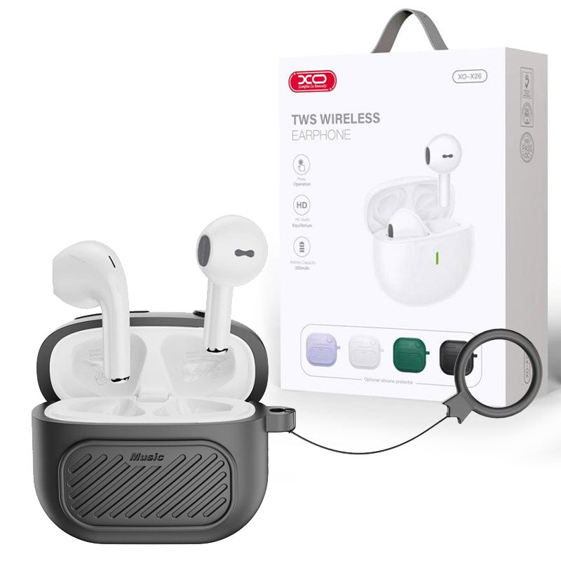 XO (X26) - Casti Wireless, Ear Buds, BT 5.1, 180h StandBy, 300mAh, Husa + Lanyard, Black