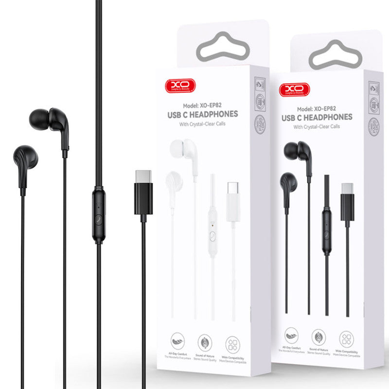 XO (EP82) - Casti cu Fir, In Ear, USB-C, Stereo HiFI, Black
