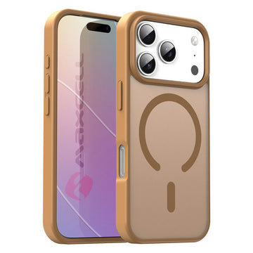 Husa MagFrost Pro pentru iPhone 17 Pro, Matte MagSafe, Frosted Frame - Auriu