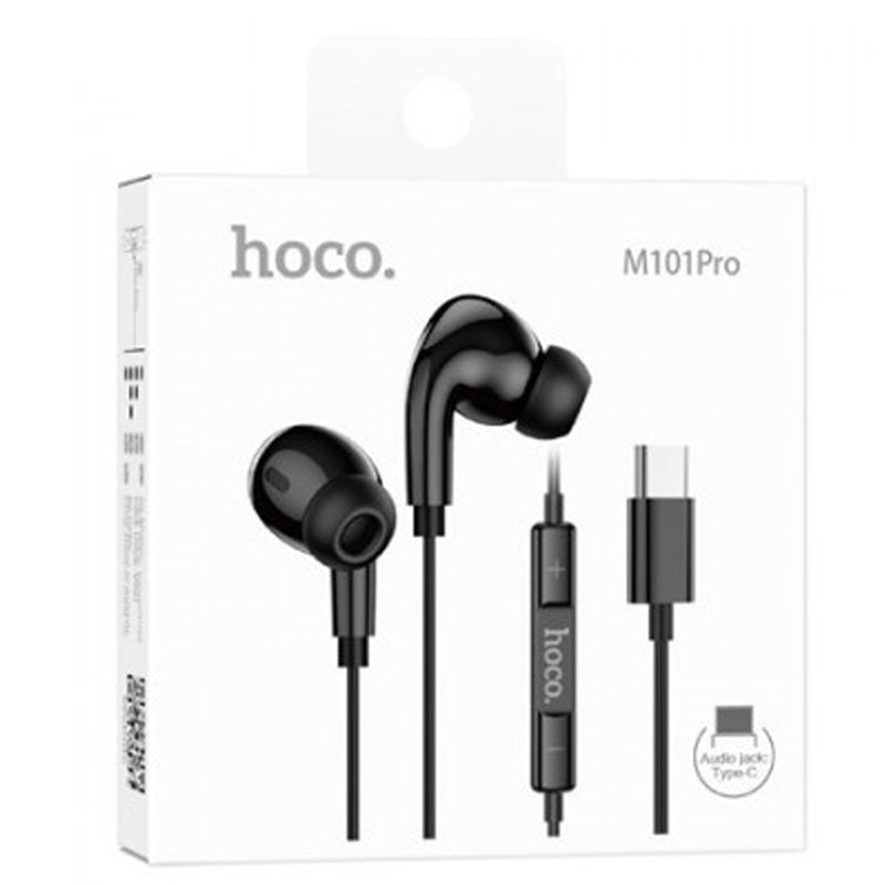 Hoco (M101 Pro) - Casti cu Fir, In Ear, USB-C, 1.2m cablu, Digital Mic, Black