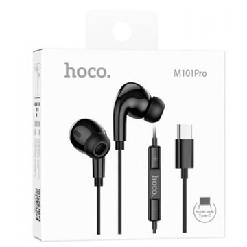 Casti cu Fir Hoco M101 Pro, In Ear, USB-C, 1.2m Cablu, Digital Mic - Negru