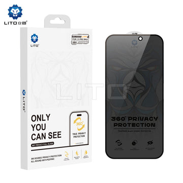 Folie D+ Ultra Privacy pentru iPhone 15 Pro Max - Rama neagra