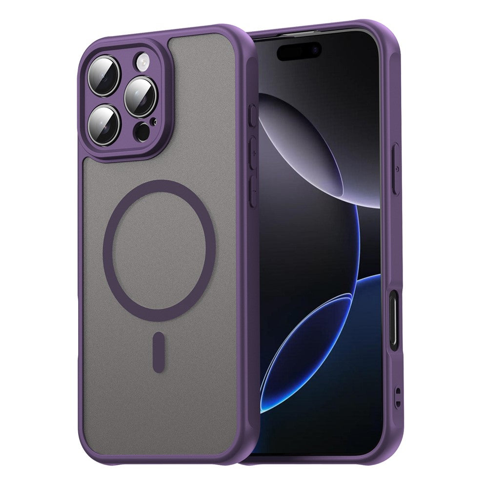 Husa MagFrost Pro - iPhone 16 Pro Max - Matte MagSafe, Frosted, frame Purple