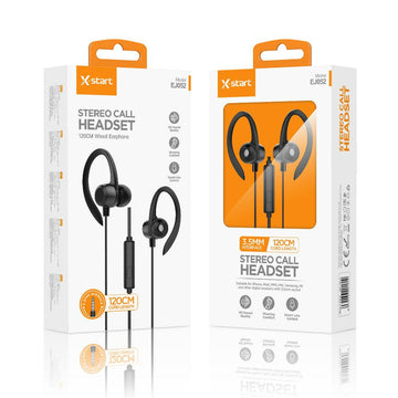 Casti cu Fir X-Start EJ052, In Ear, 3.5mm, 1.2m, Mic & Volume Key, Tiny, Balck