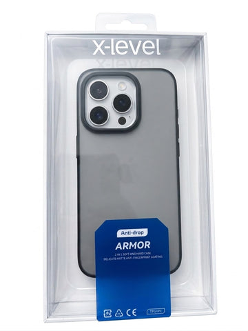 Husa X-Level Armor pentru iPhone 15 Pro - Negru